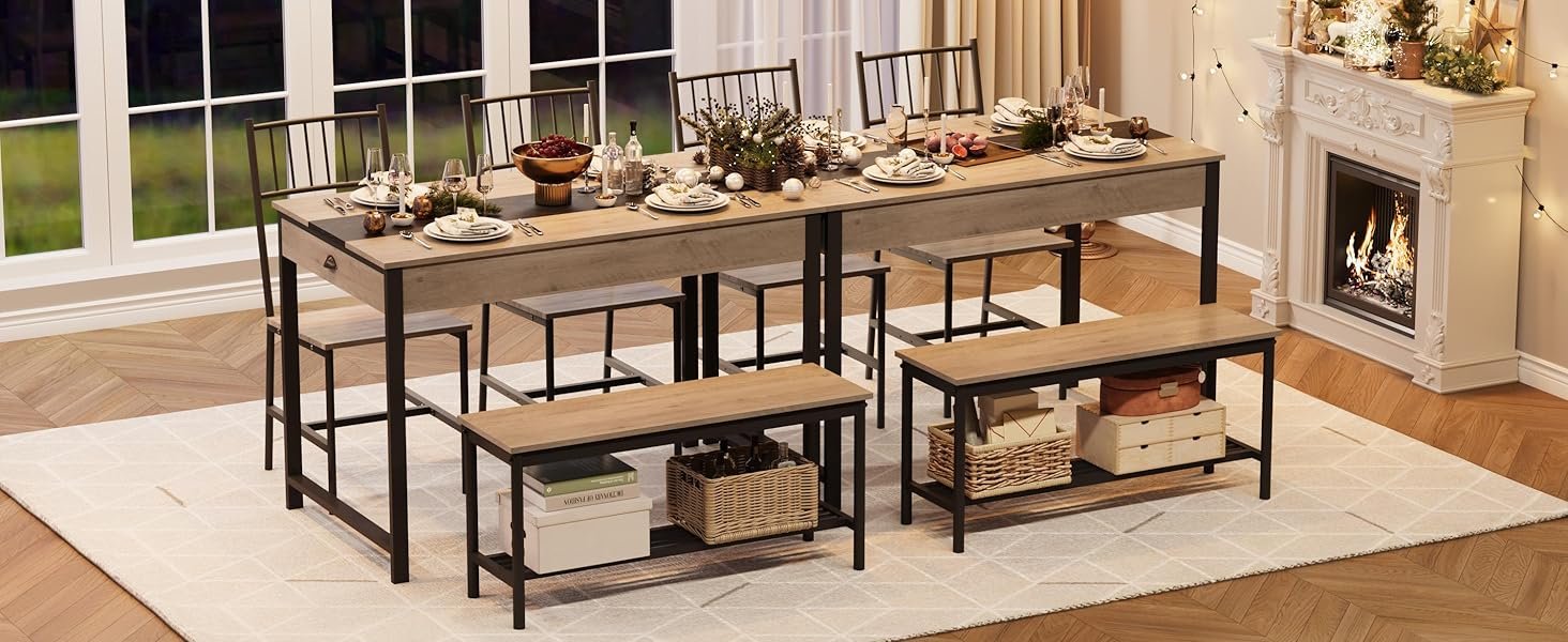 Two panoramas of a family of 4 dining table stitching