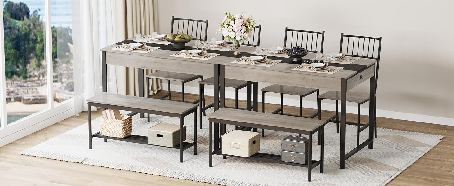 Two panoramas of a family of 4 dining table stitching