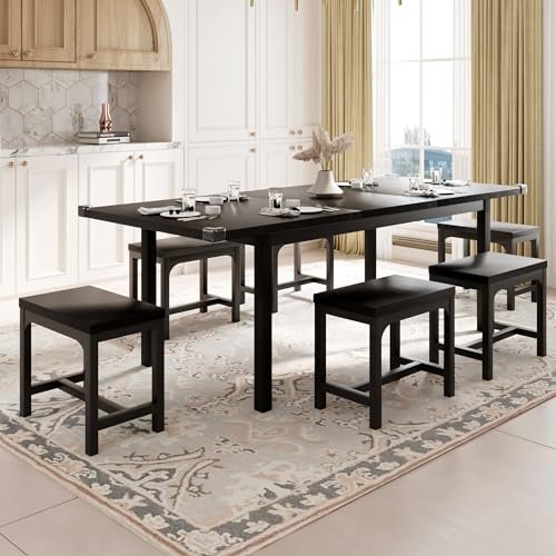 YOSIMFUR 5-Piece Dining Table Set for 4-8 People, 63 - Image 61