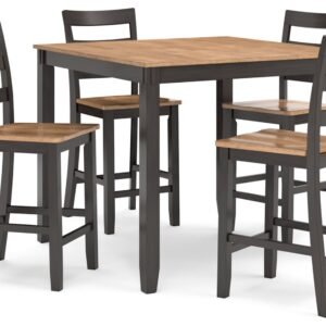 YOSIMFUR Signature Design by Ashley Bennox 5 Piece Counter Height Dining Set, Includes Table & 4 Barstools, Brown