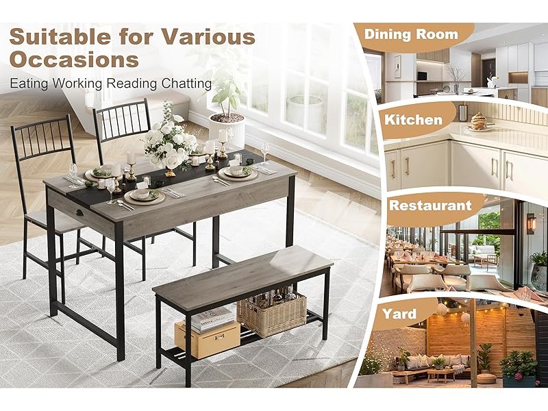 Dining table sets and chairs suitable for dining rooms, kitchens, restaurants, yards