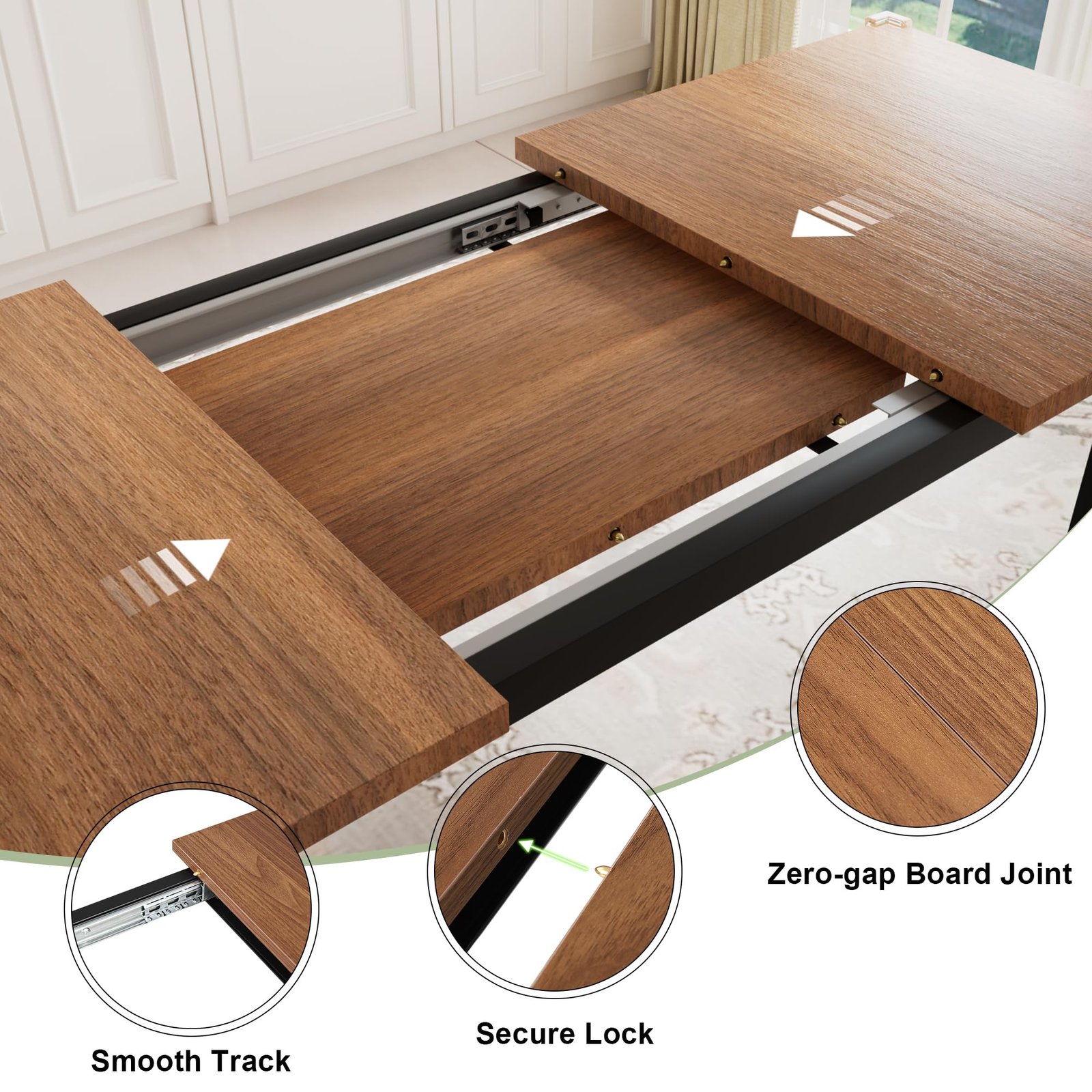 YOSIMFUR 5-Piece Dining Table Set for 4-8 People, 63 - Image 55