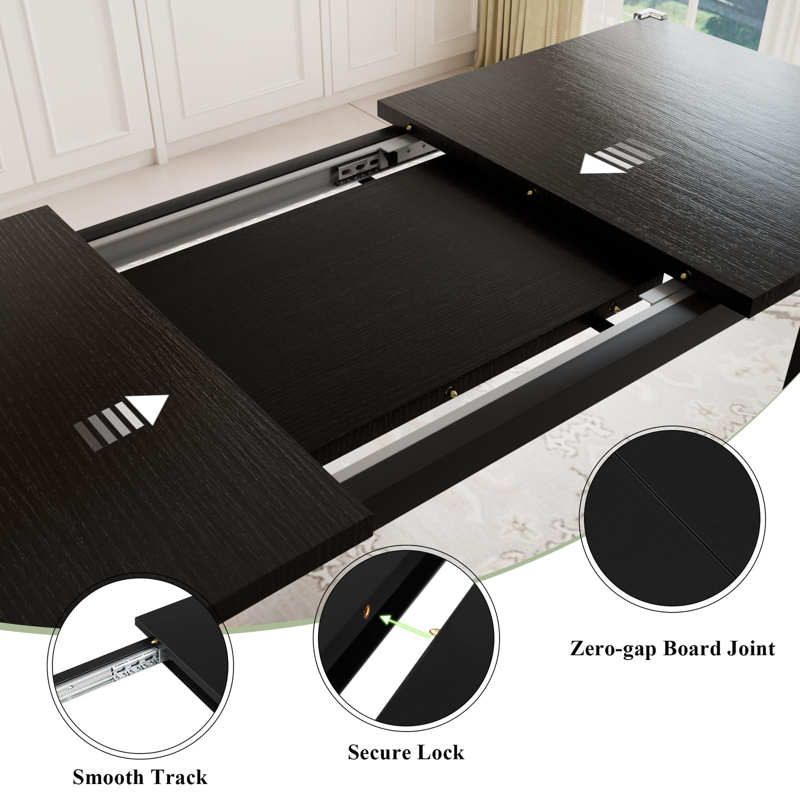 YOSIMFUR 5-Piece Dining Table Set for 4-8 People, 63 - Image 27