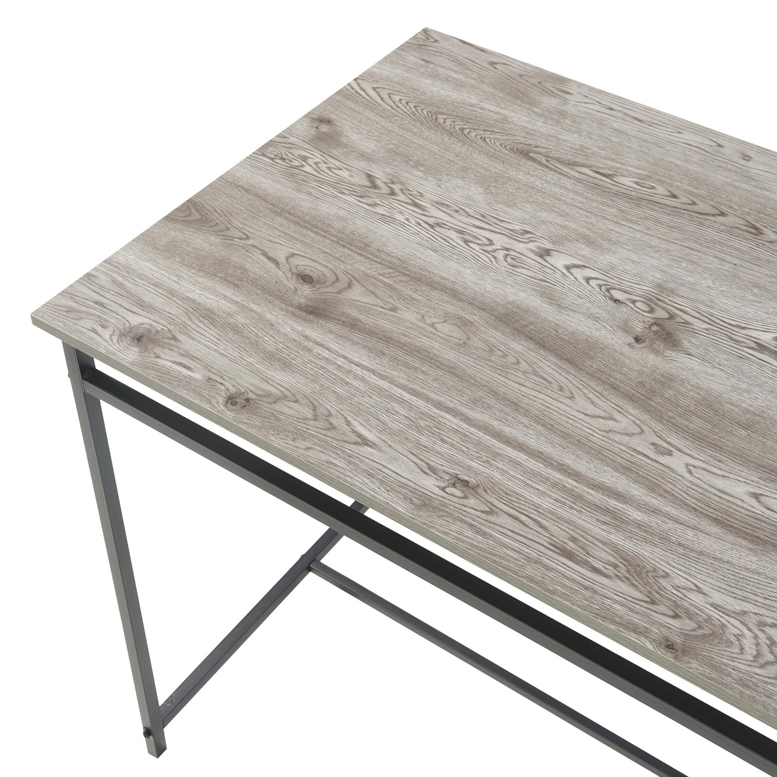 YOSIMFUR 3 Piece Dining Room Table Set 43 Inch Kitchen Table with Two Benches Breakfast Table Top with Sew Kerf Finish Metal Frame Dining Room Home (Black Brown) - Image 11