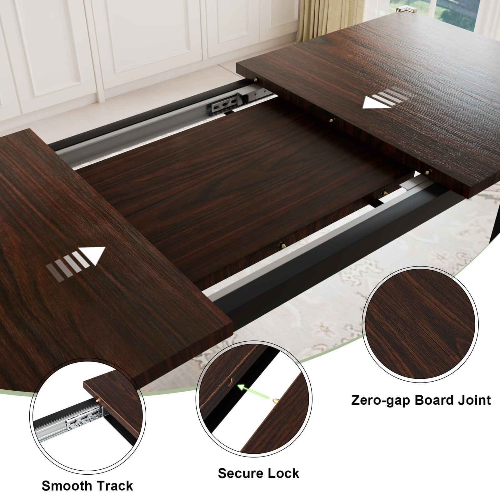 YOSIMFUR 5-Piece Dining Table Set for 4-8 People, 63 - Image 34