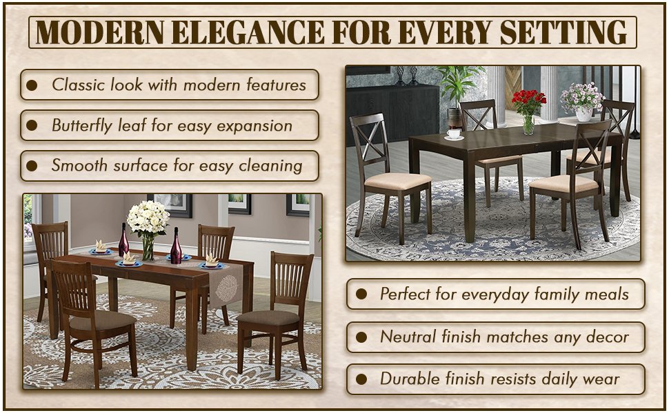 Square Kitchen Table and Parson Dining Room Chairs