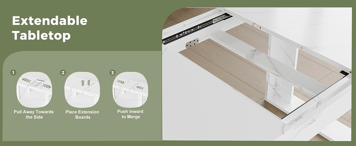 white dining room table